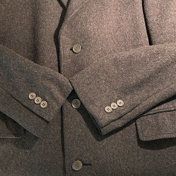 Ciatti Men's Cashmere Wool Blend Overcoat 42 LONG Full Length Charcoal Gray - Picture 12 of 14